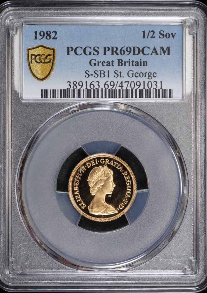 Great Britain 1982 Gold Proof Half Sovereign PCGS PR69DCAM product image