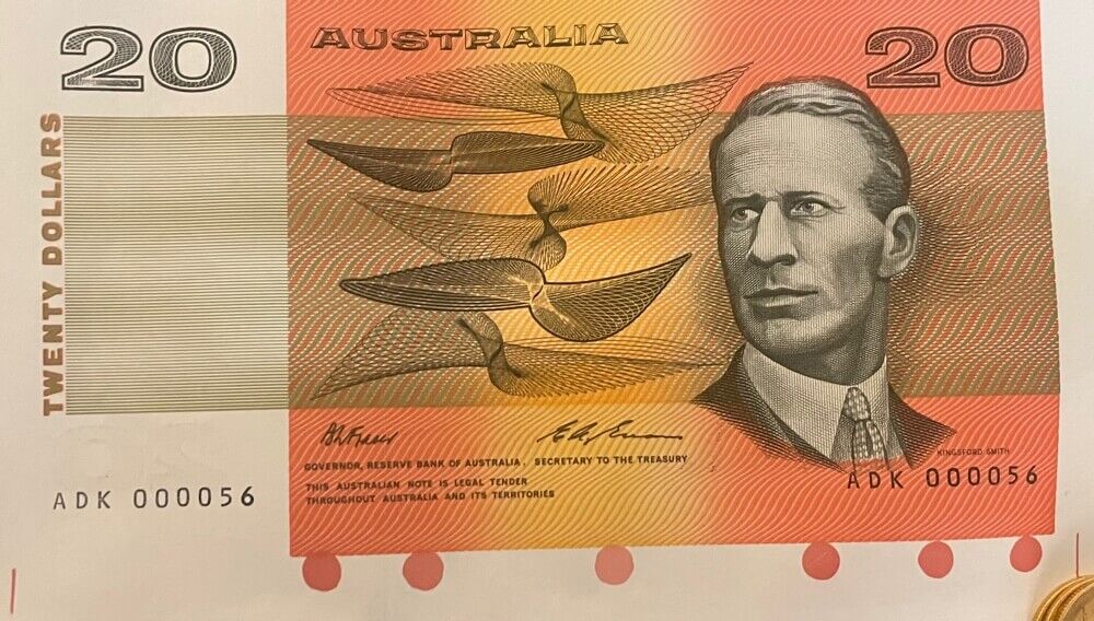 1995 20 Dollar Uncut Sheet of 40 Paper Notes product image