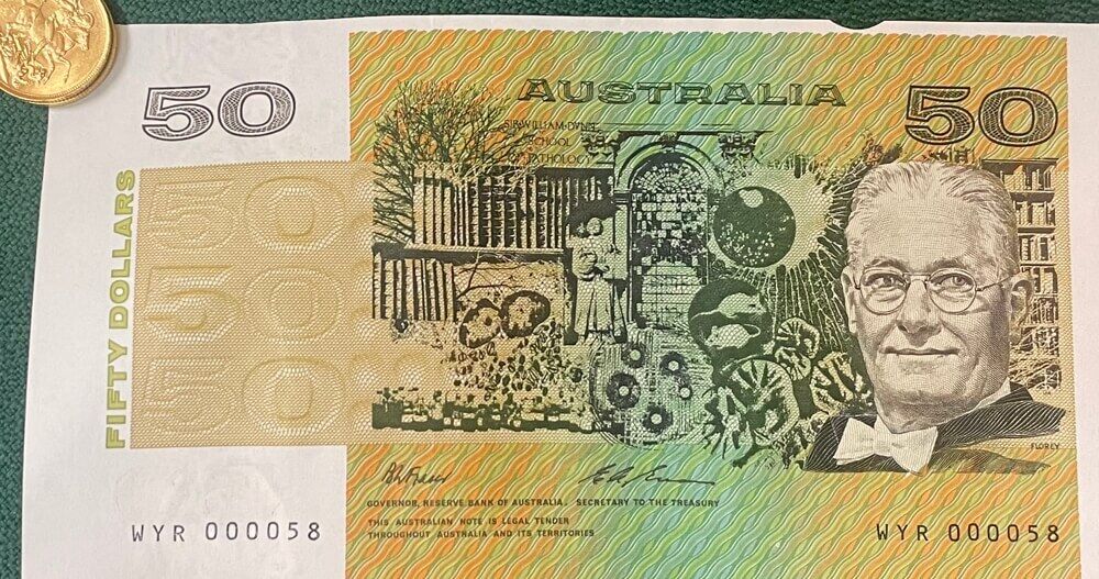 1996 50 Dollar Uncut Sheet of 32 Paper Notes product image