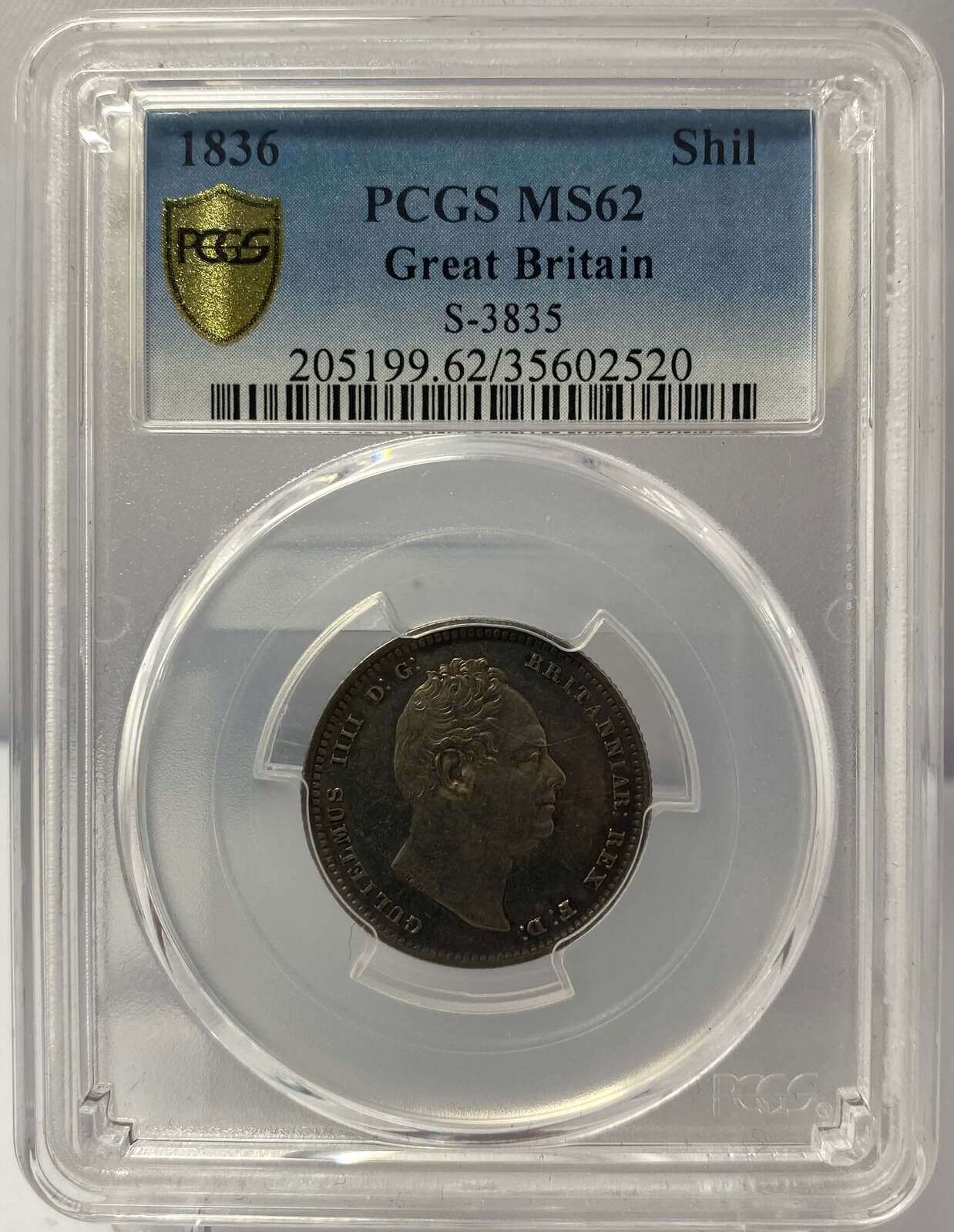 1836 Silver Shilling William IV S#3848 PCGS MS62 product image