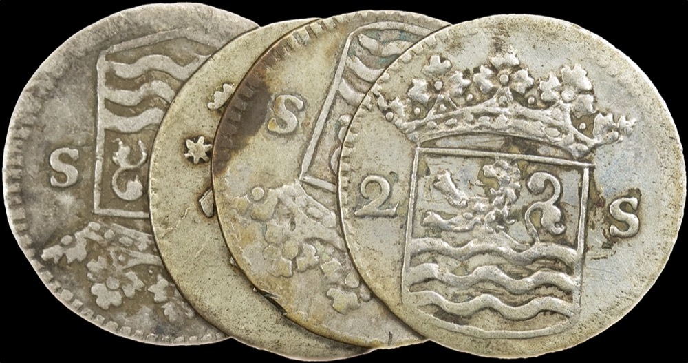 Netherlands Group of 13 Silver 2 Stuivers 18th Century Circulated product image