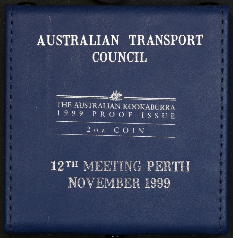 1999 Silver 2oz Proof Coin Kookaburra Australian Transport Council product image