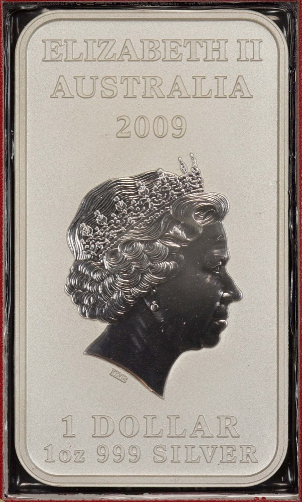 2009 Silver 1oz Coloured Rectangular Coin Longevity product image