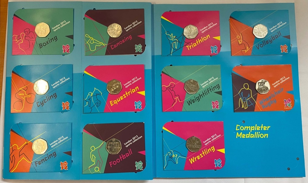 UK 2012 Set of 29 50p Coins Sports Collection in Album product image