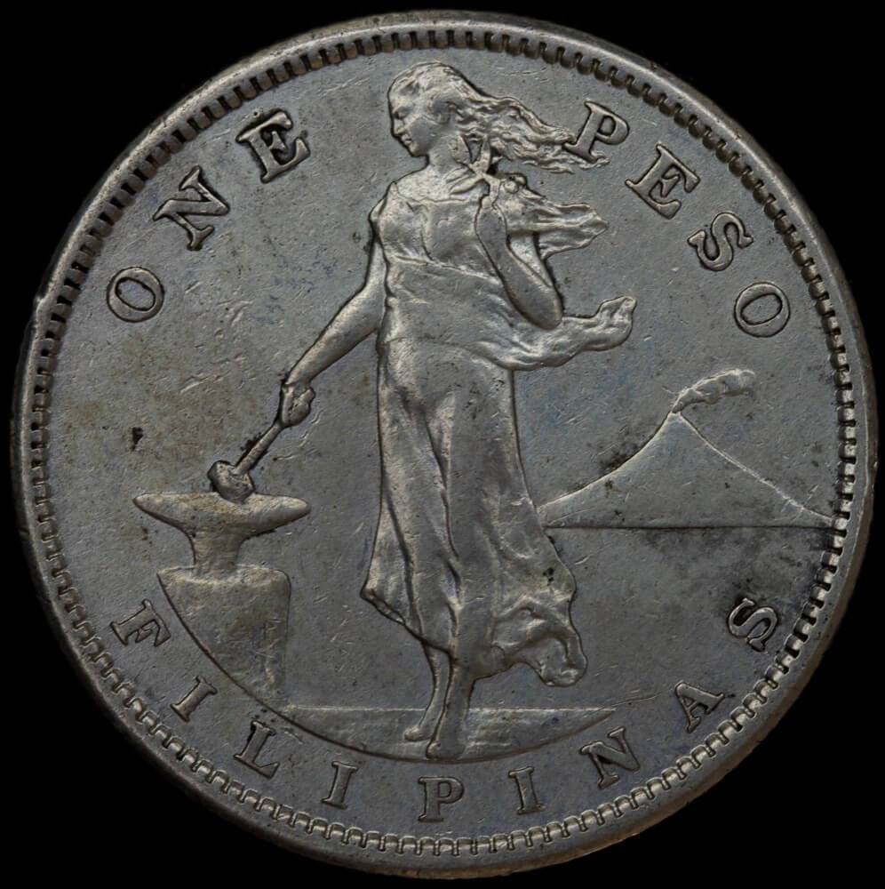 Philippines Bulk Lot of 10 Silver 1 Peso 1907 - 1912 KM#172 Circulated Condition product image