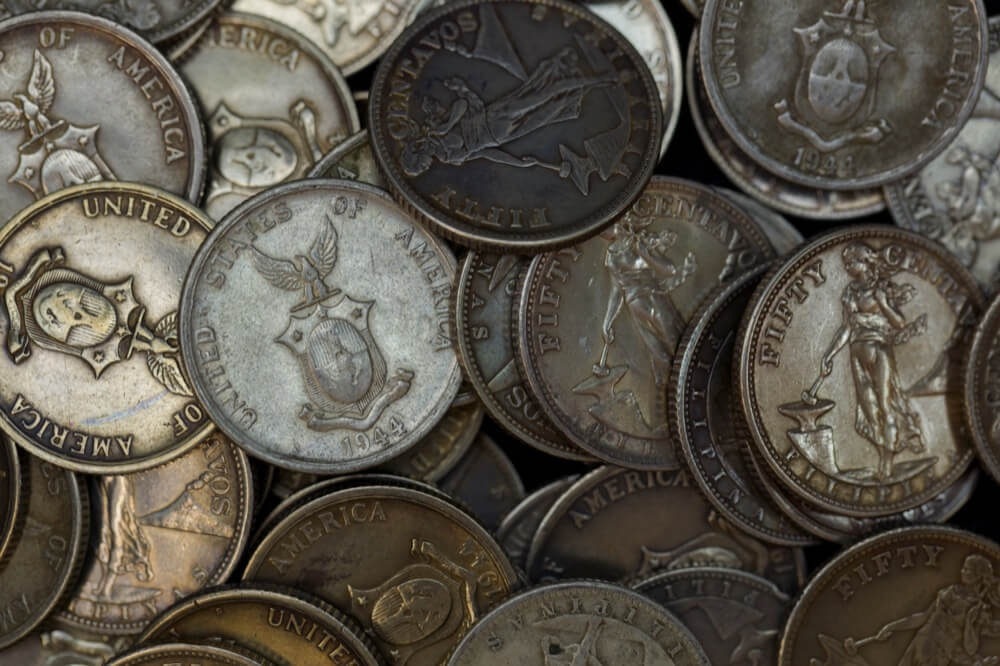 Bulk Lot of 100 * Philippines 50 Centavos (1907~1945) ASW 24.11ozt product image