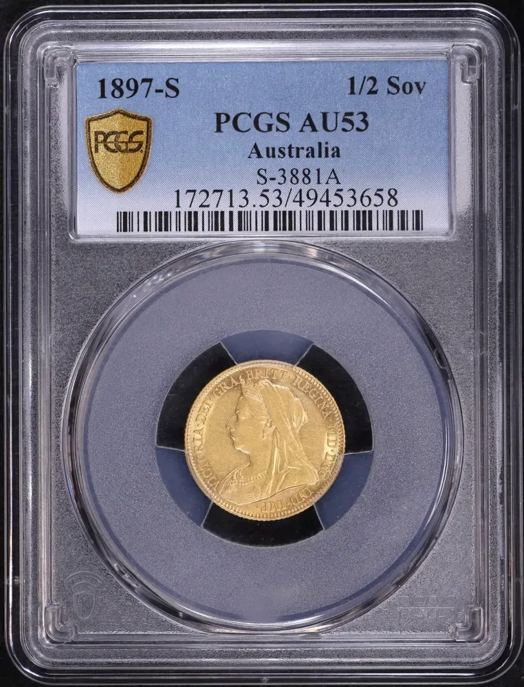 1897 Sydney Veiled Head Half Sovereign PCGS AU53 product image