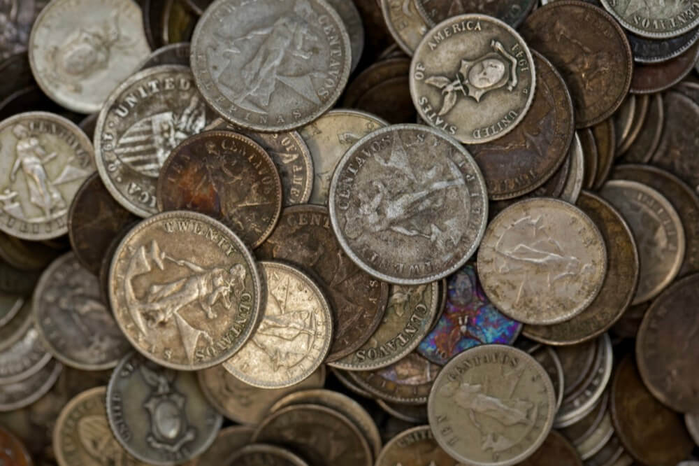 Philippines 1 Kilo Bulk Silver Coins 1907 - 1945 Circulated Condition product image