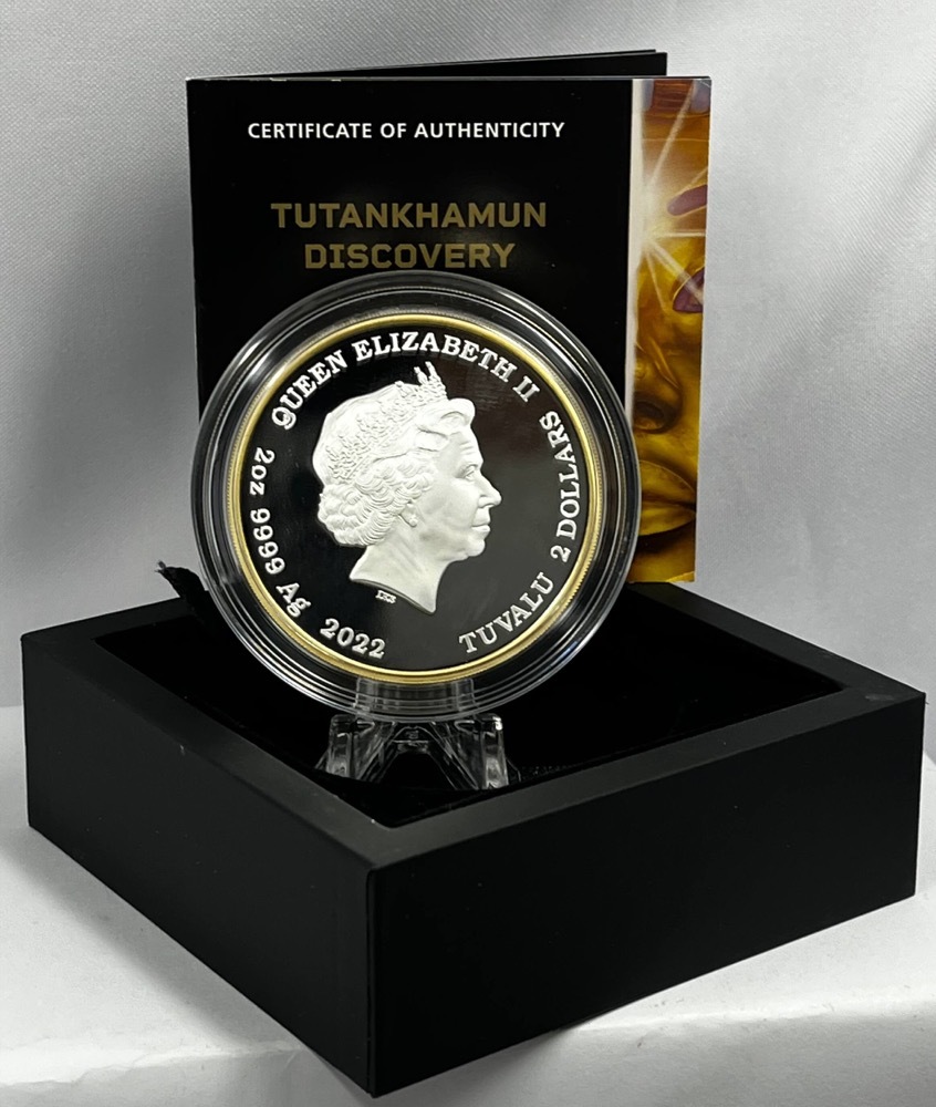 Tuvalu 2022 Silver 2oz Gilded Coin Tutankhamun Discovery product image