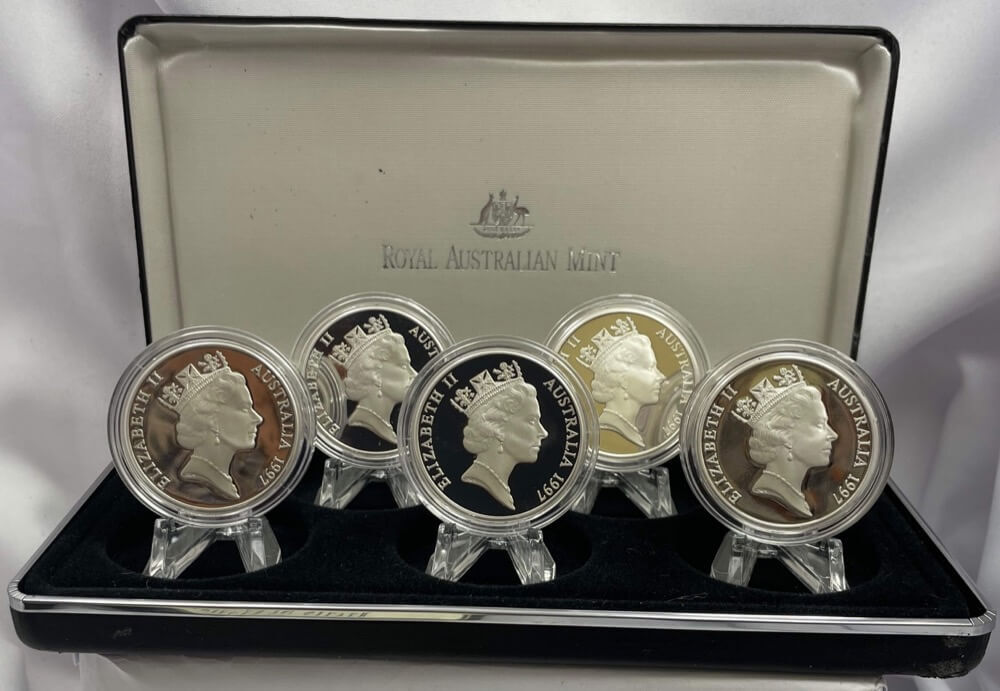 1997 Masterpieces in Silver Proof Coin Set Damaged Box product image