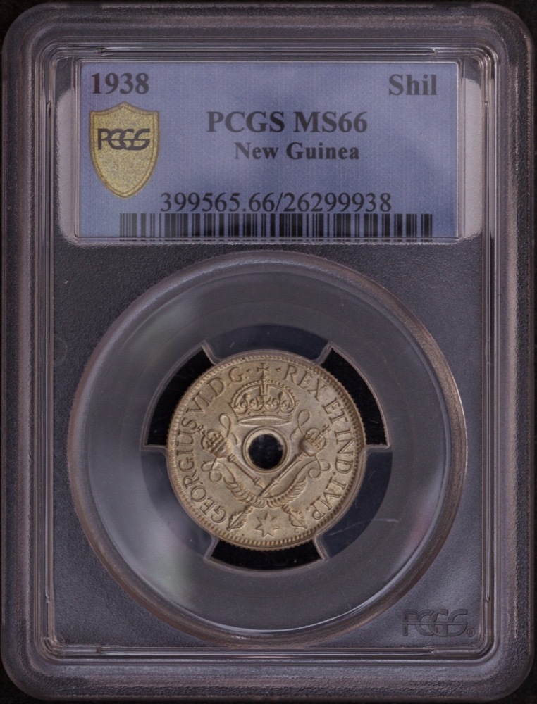 Papua New Guinea 1938 Silver Shilling Gem Unc PCGS MS66 product image