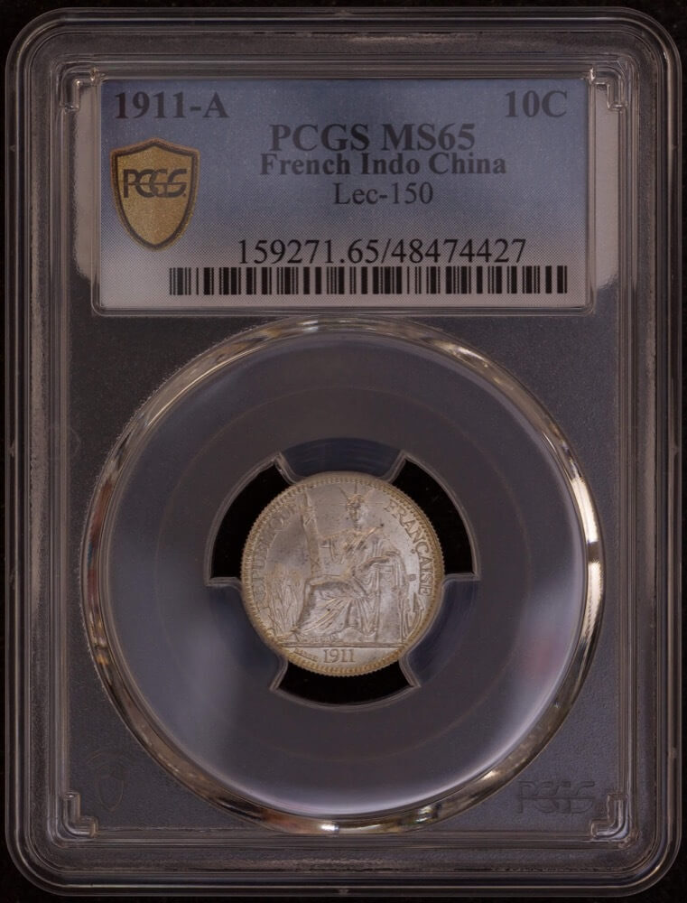 French Indo China 1911-A Silver 10 Cents Lec #150 PCGS MS65 product image