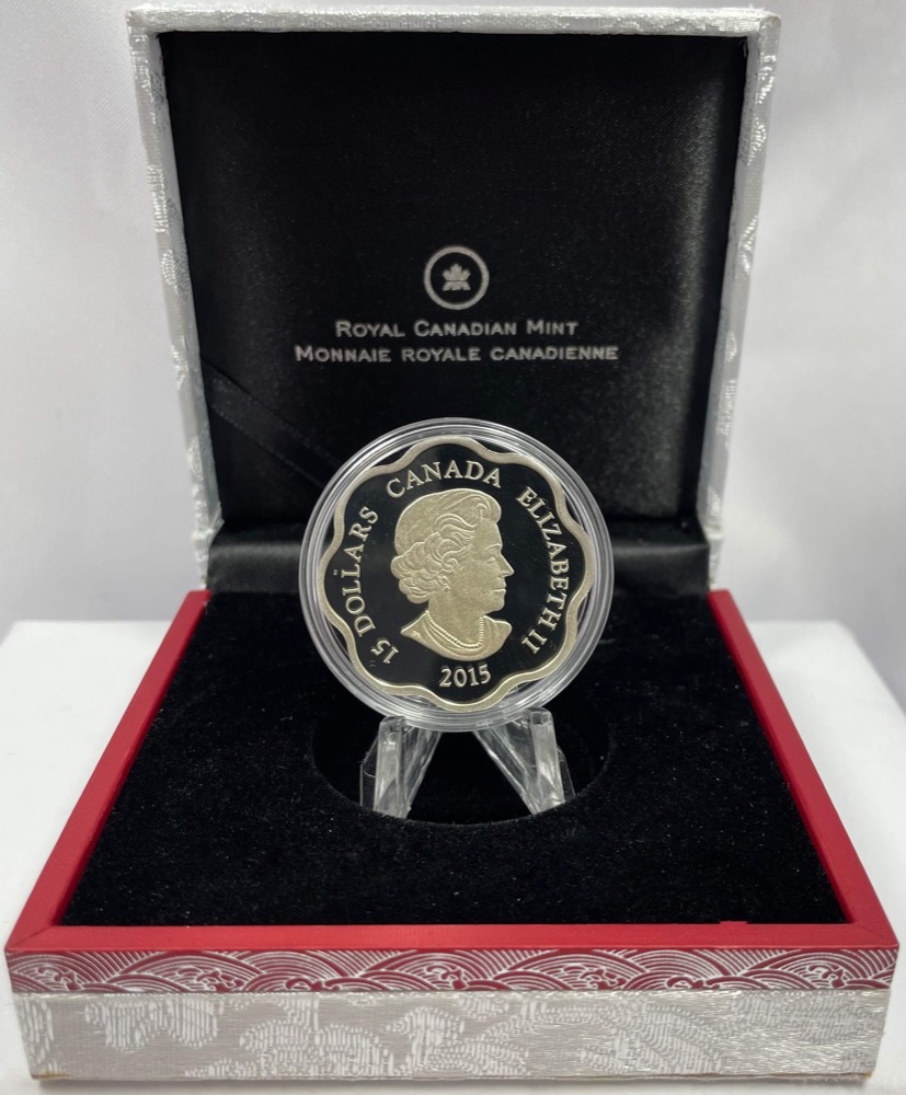 Canada 2015 Silver 15 Dollar Proof KM# 481 Scalloped Sheep FDC product image