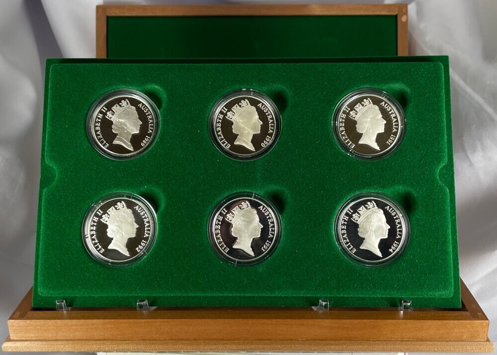 1989-1994 10 Dollar Silver Proof Coin Set Birds of Australia in Presentation Case product image