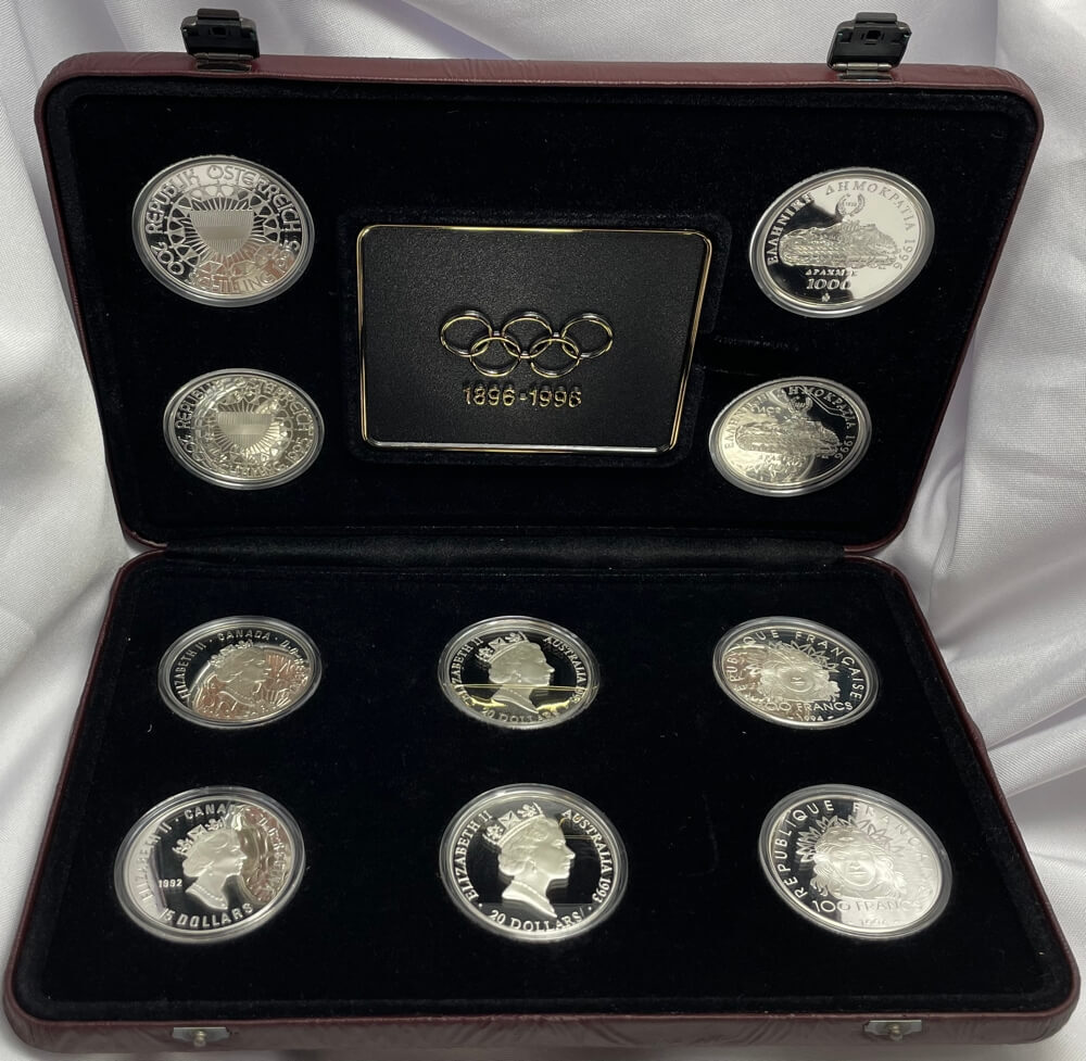 1993-1996 IOC Olympic Centenary Silver Proof 10 Coin Set product image