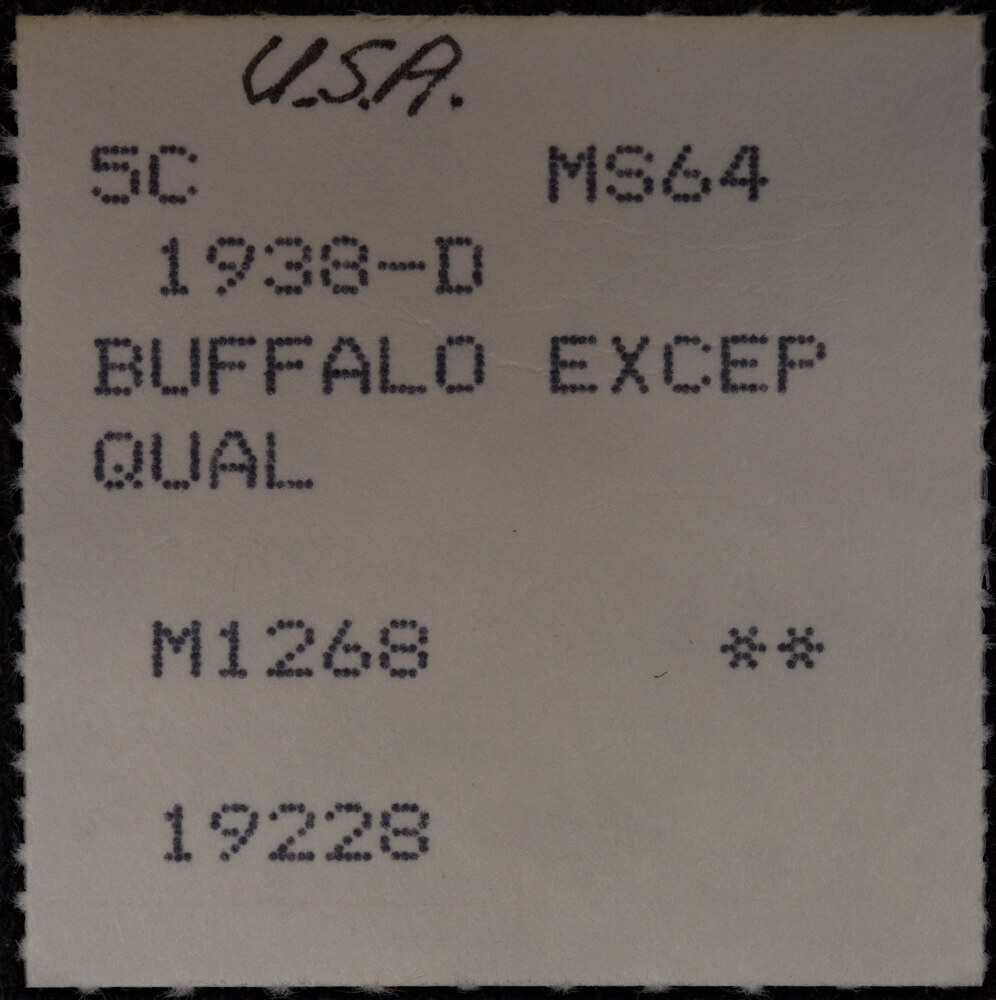 United States 1938-D Buffalo Nickel Choice Uncirculated product image