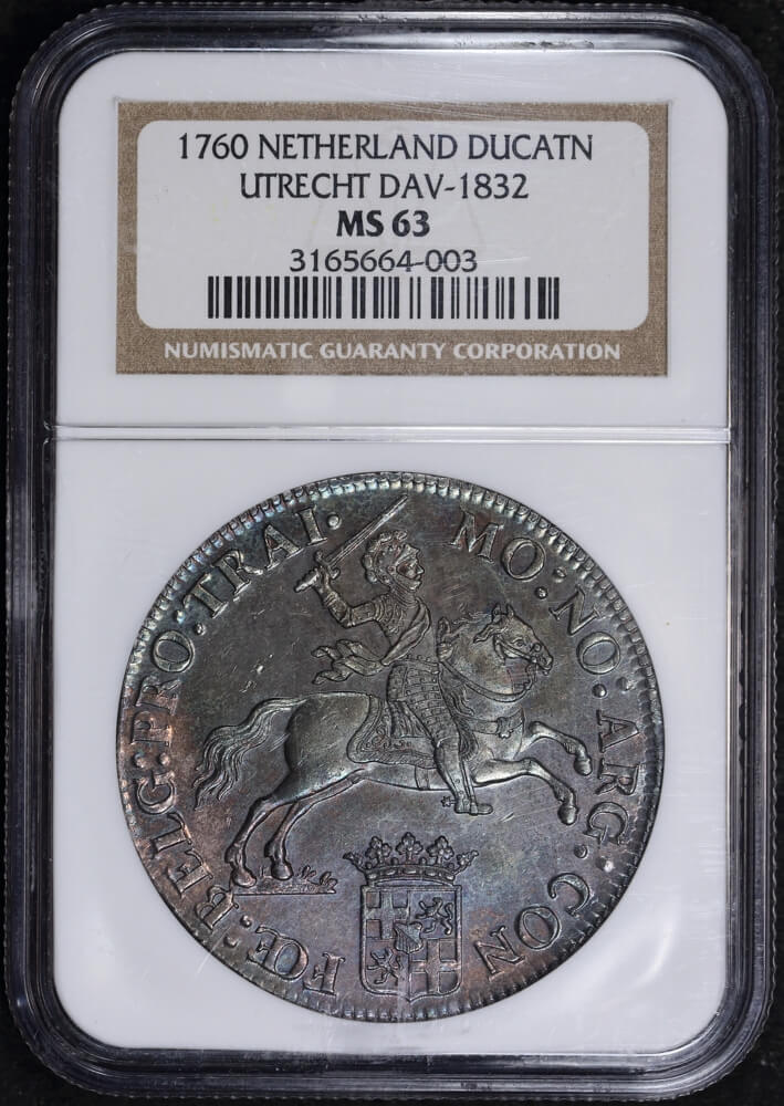 Netherlands  (Utrecht) 1760 Silver Ducaton 'Silver Rider' Dav#1832 NGC MS63 product image