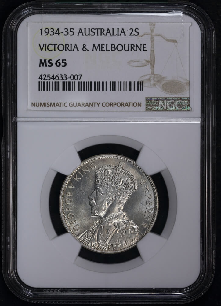 1934/5 Florin Melbourne Centenary Gem Unc (NGC MS65) product image
