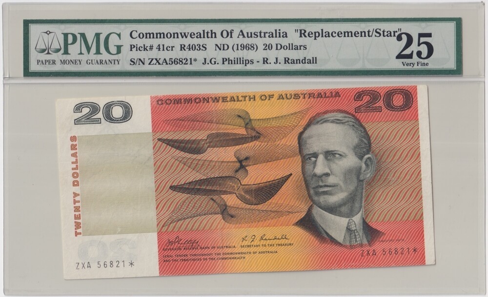 1968 $20 Note Star Note Phillips/Randall R403S PMG 25 Very Fine product image