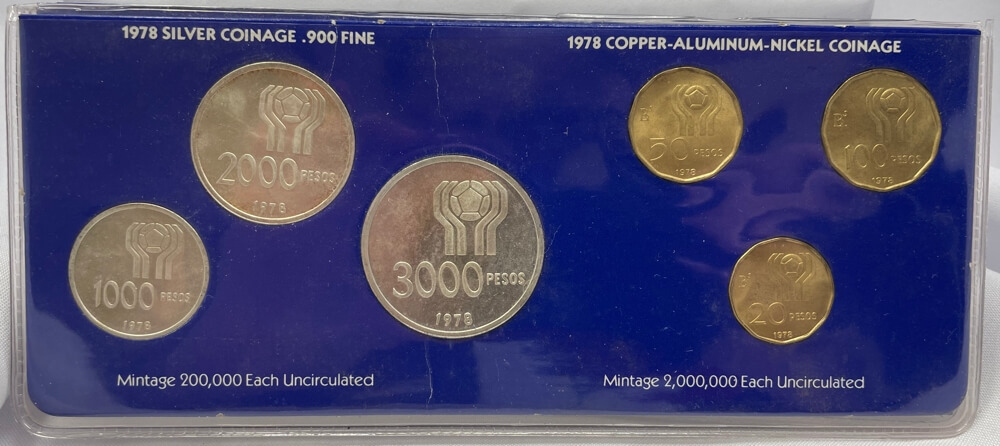 Argentina 1978 6 Coin Uncirculated Set Soccer World Cup product image