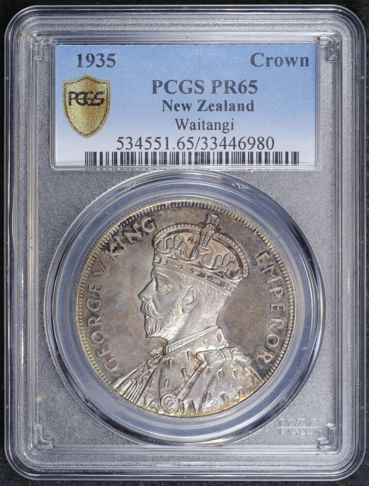 New Zealand 1935 Proof Crown Waitangi PCGS PR65 product image