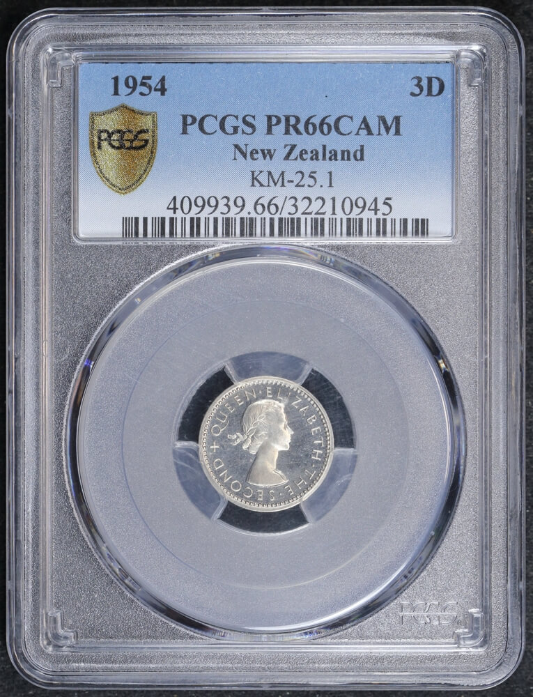 New Zealand 1954 Threepence KM#25.1 PCGS PR66CAM product image