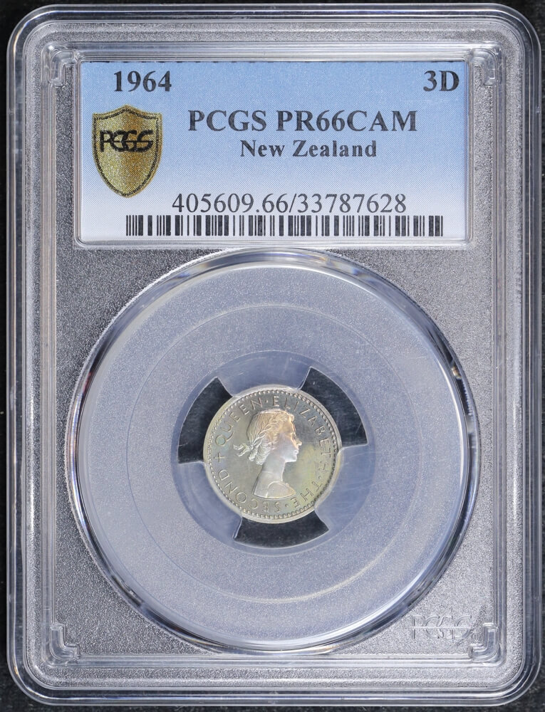 New Zealand 1964 Threepence KM#25.2 PCGS PR66CAM product image