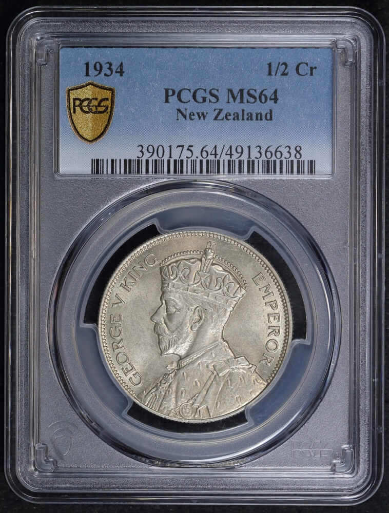 New Zealand 1934 Silver Half Crown KM#5 PCGS MS64 product image