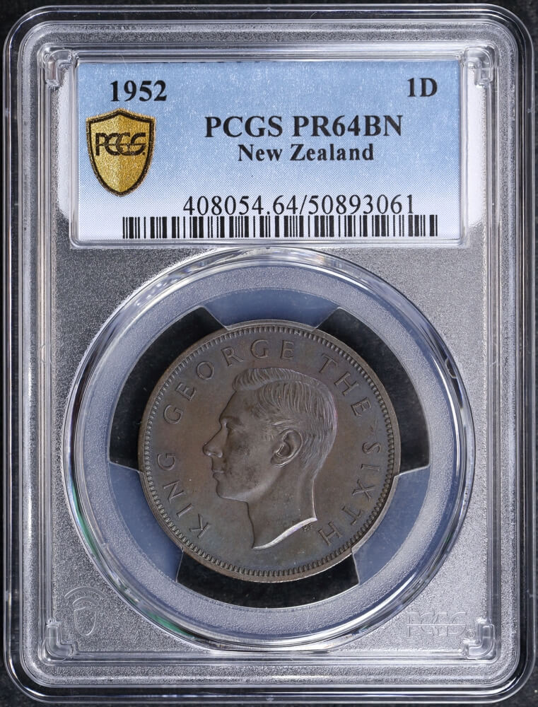 New Zealand 1952 Penny Proof PCGS PR64BN product image