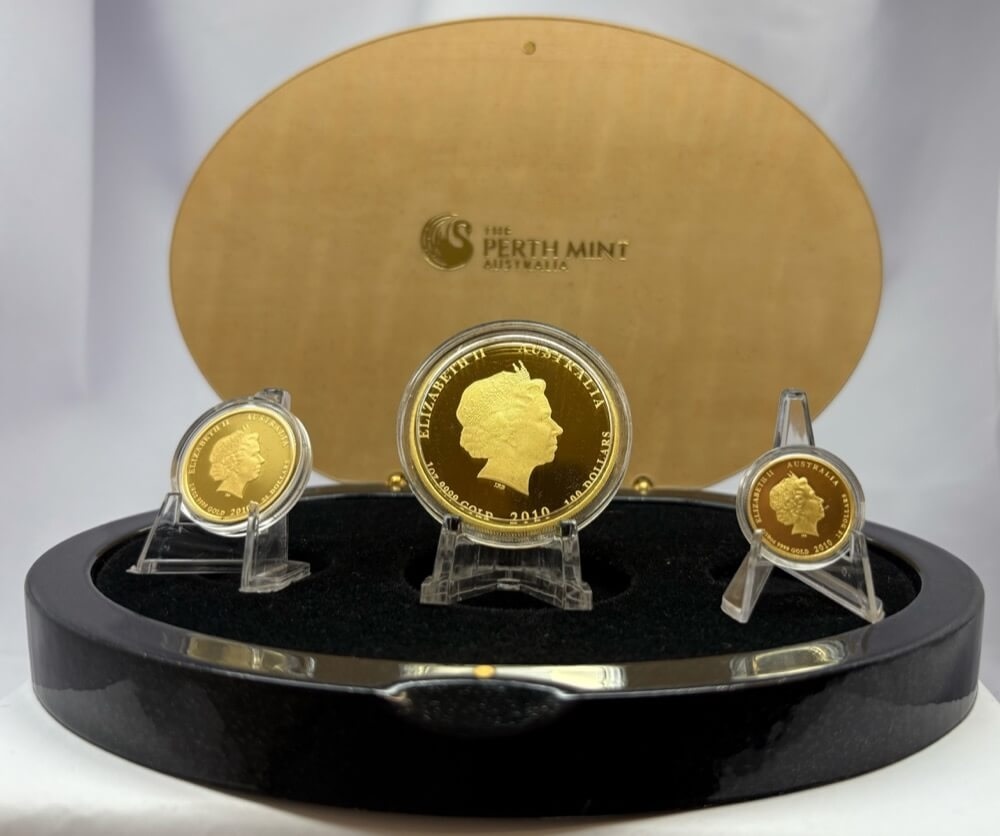 2010 Gold Three Coin Proof Set Year of the Tiger Australian Lunar Series II product image