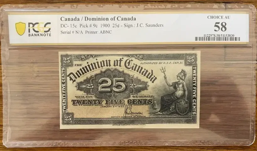 Dominion of Canada 1900 25 Cents P# 9c PCGS Choice AU58 product image