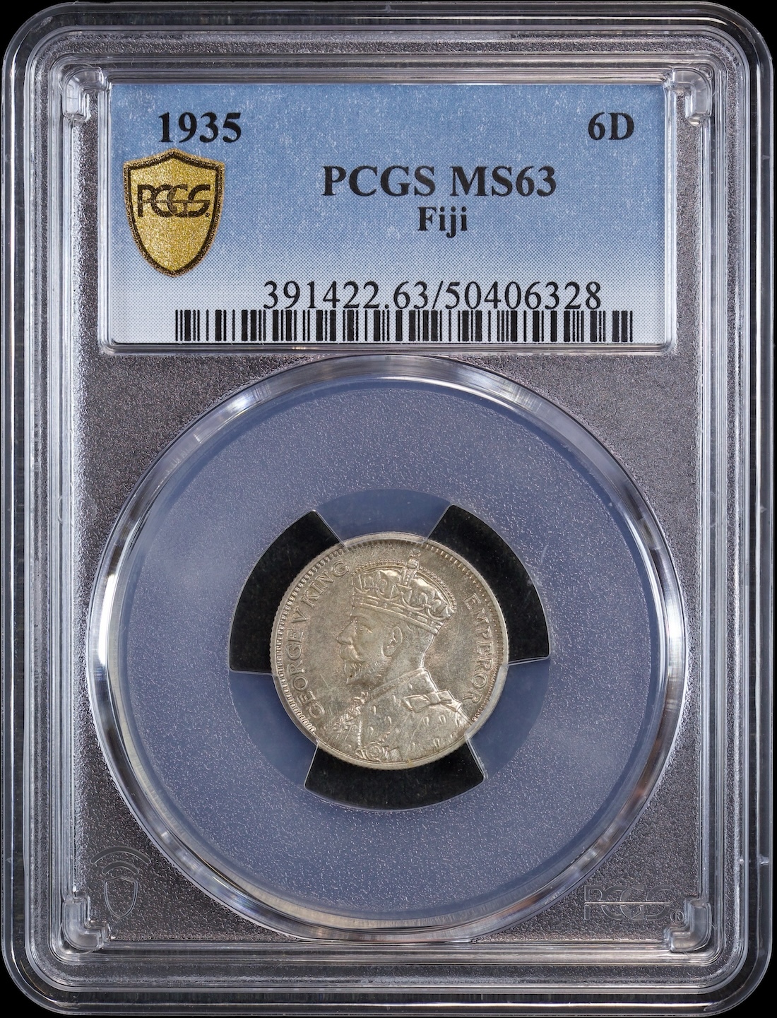 Fiji 1935 Silver Sixpence KM#3 PCGS MS63 product image