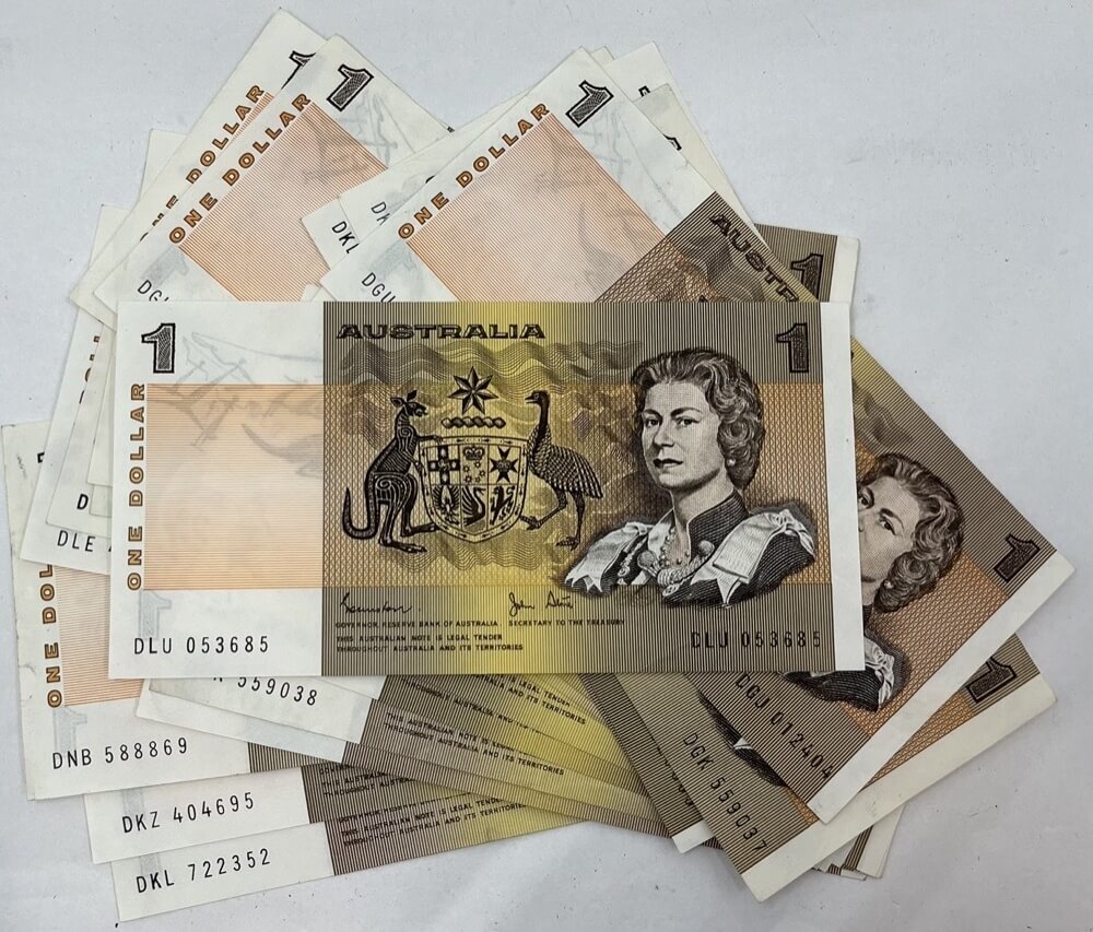 Bundle of 100 Australian Paper $1 Notes Circulated Condition product image