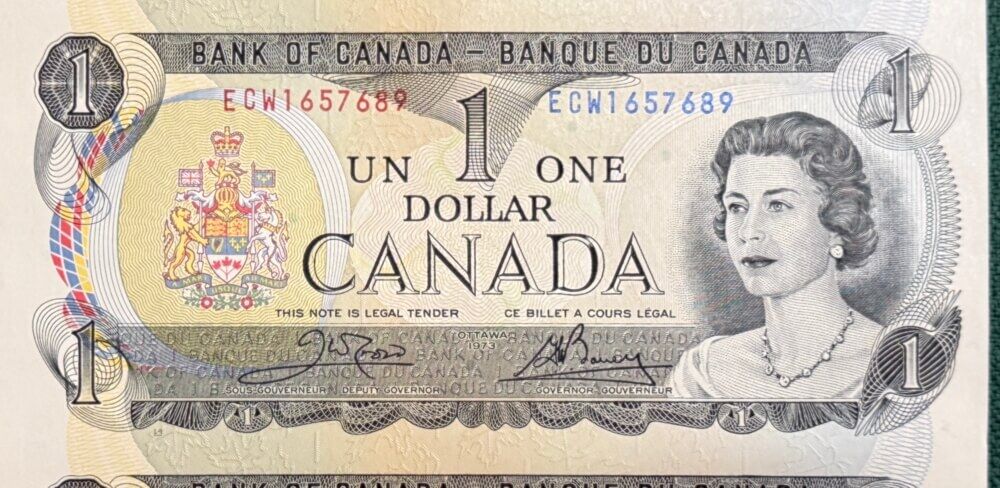 Canada 1973 1 Dollar Uncut Sheet Uncirculated product image