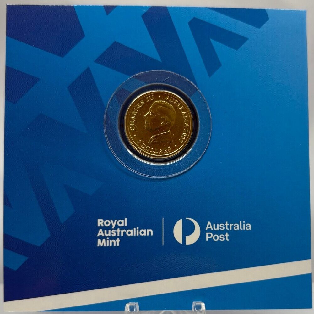 2025 Coloured $2 Coin in Folder Australian Open Women's Tennis Blue product image