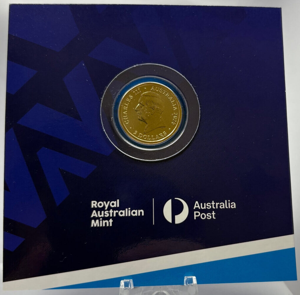2025 Coloured $2 Coin in Folder Australian Open Men's Tennis Blue product image