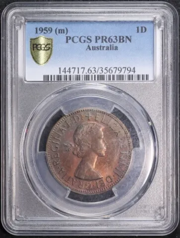 1959 Melbourne Proof Penny PCGS PR63BN product image