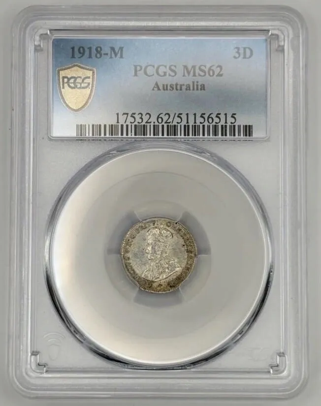 1918 Threepence Choice Uncirculated (PCGS MS62) product image