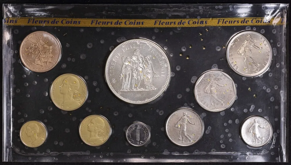 France 1979 Specimen Coin Set of 10 Fleurs de Coin product image