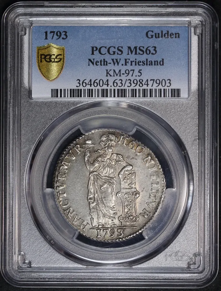 Netherlands (West Friesland) 1793 Silver Guilder KM#97.5 PCGS MS63 product image