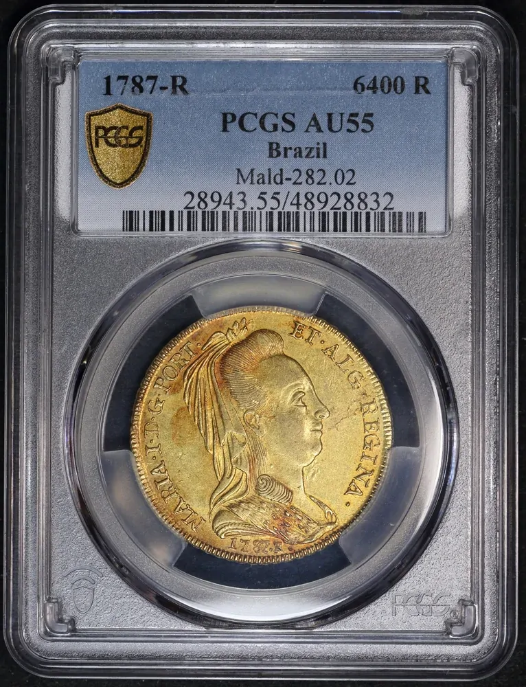 Brazil (Rio de Janeiro) 1787-R Gold 6400 Reis KM#282.02 PCGS AU55 product image
