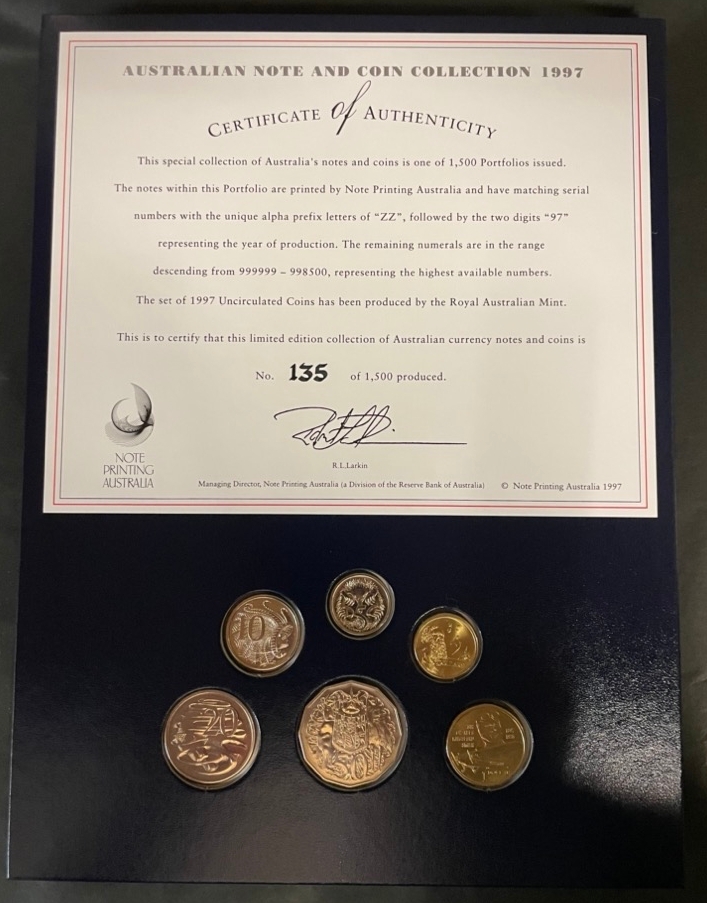 1997 Note And Coin Set product image
