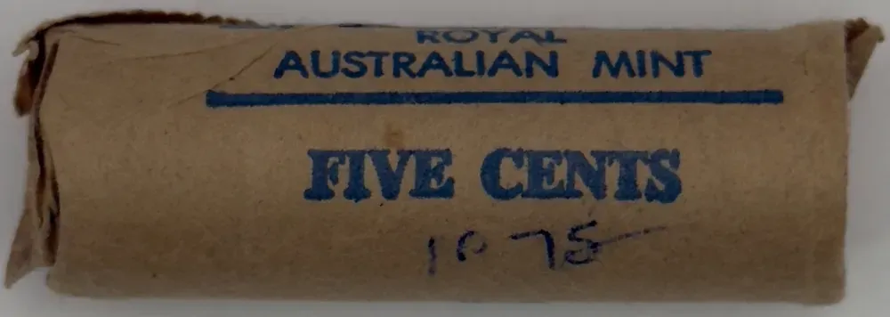 1975 5 Cent Coin Mint Roll Heads / Heads product image