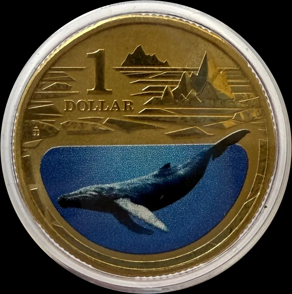 2013 Coloured 1 Dollar Uncirculated Coin Polar Series Humpback Whale product image