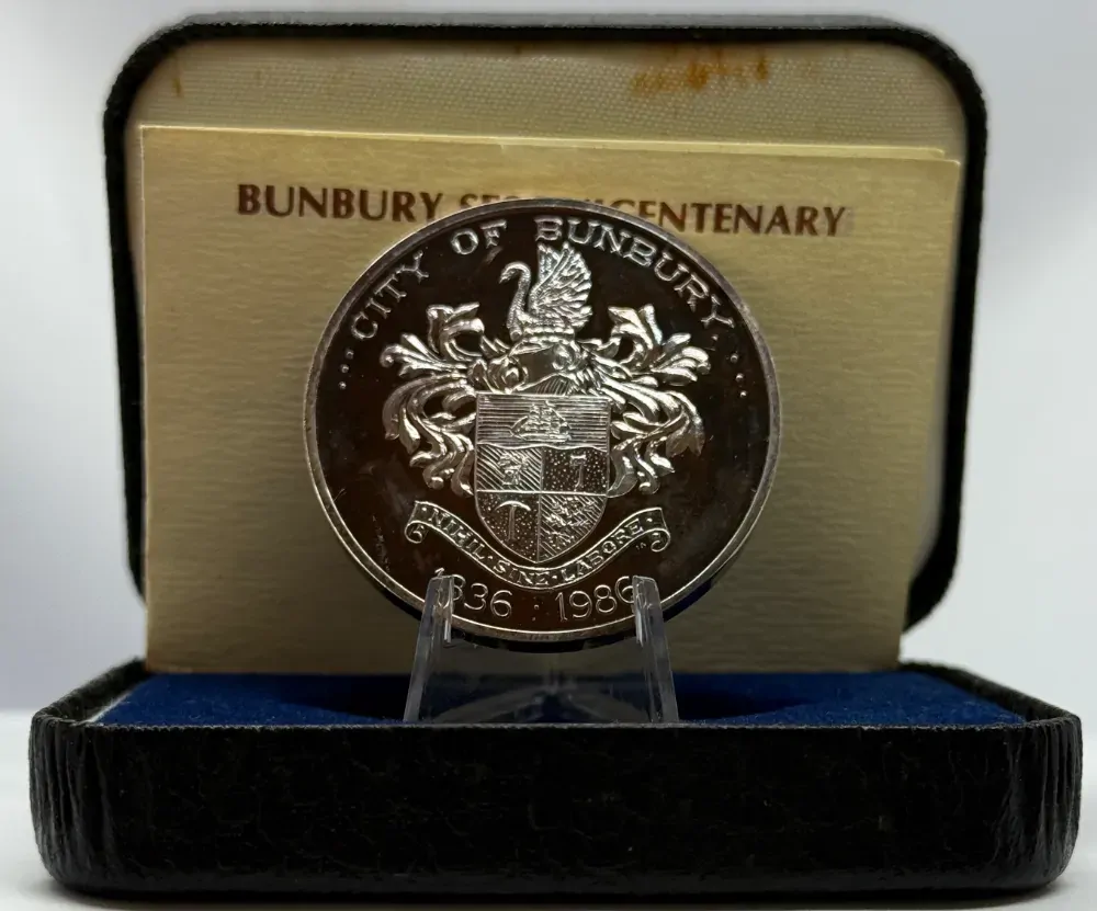 City of Bunbury Silver Proof 1oz Round 1986 150 Years C#1986/11 product image