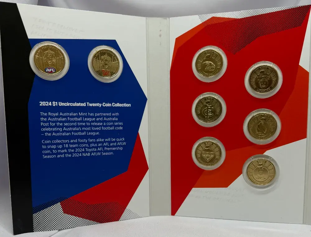 2024 $1 20 Coin Set in Folder - Australian Football League AFL product image