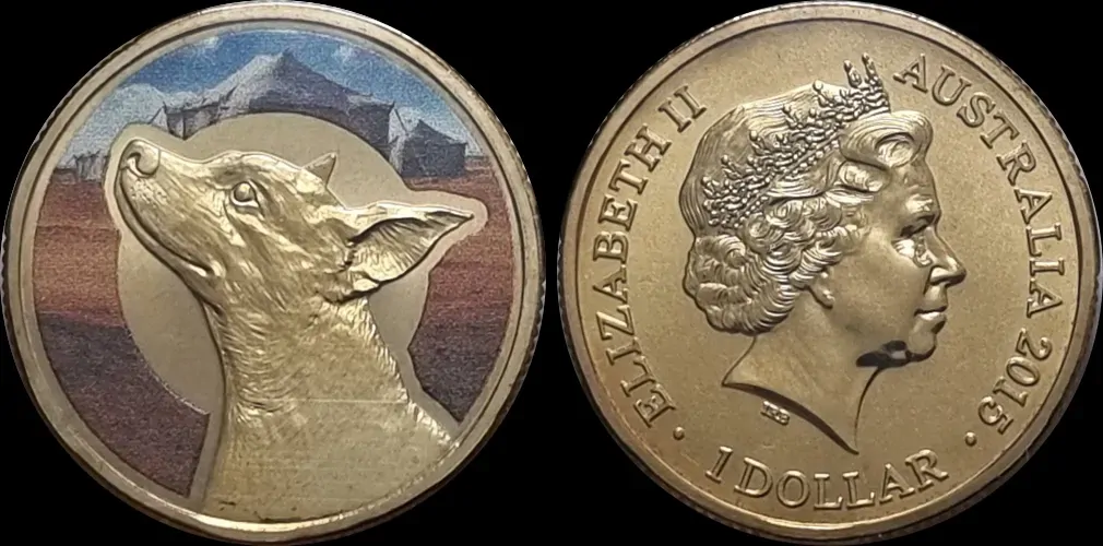 2015 Coloured $1 Coin Unlikely Heroes - Horrie the Dog product image