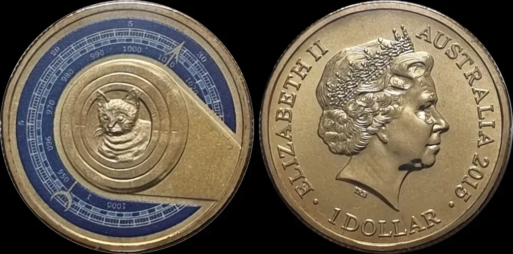 2015 Coloured $1 Coin Unlikely Heroes - Feline Mascot of the HMAS Encounter product image