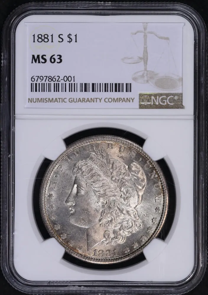 United States 1881-S Silver Morgan Dollar NGC MS63 - Lightly Toned  product image