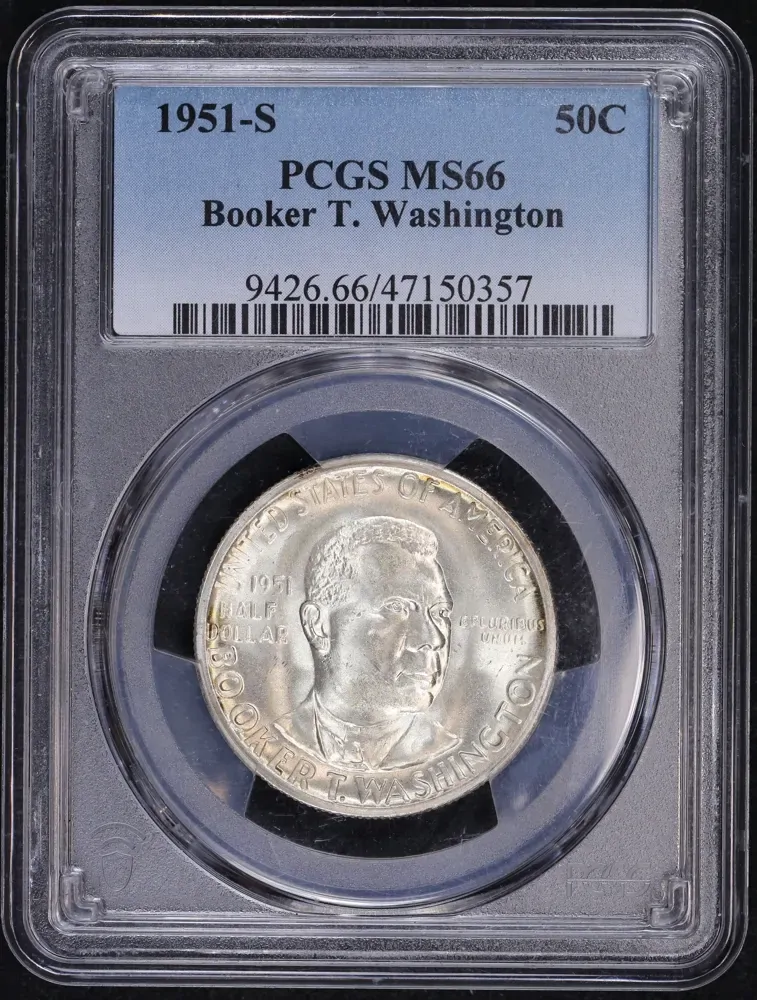 United States 1951-S Silver Half Dollar Booker T Washington PCGS MS66 product image
